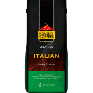 House Of Coffees Italian Dark Roast Arabica Ground Coffee Pouch 250g