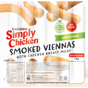 Rainbow Simply Chicken Original Smoked Viennas With Chicken Breast Meat 1kg