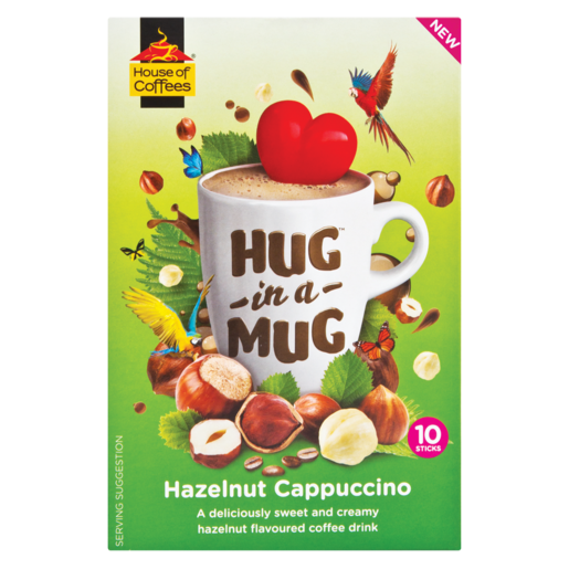 Hug In A Mug Hazelnut Flavoured Cappuccino Sticks 10 x 24g