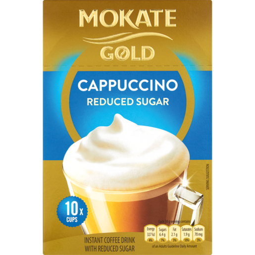 Mokate Gold Reduced Sugar Instant Cappuccino 10 Pack