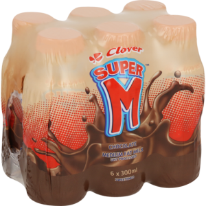 Clover Super M Chocolate UHT Flavoured Milk 6 x 300ml