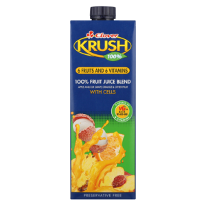 Clover Krush 100% 6 Fruits & 6 Vitamins Fruit Juice Blend With Cells 1L