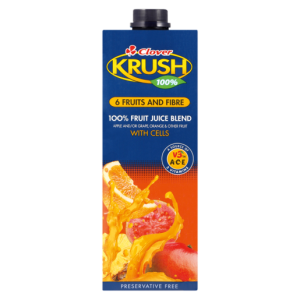 Clover Krush 100% 6 Fruits & Fibre Fruit Juice Blend With Cells 1L