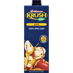 Clover Krush 100% Apple Fruit Juice Carton 1L