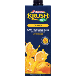 Clover Krush 100% Orange Fruit Juice Blend Carton 1L