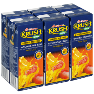 Clover Krush 6 Fruits & Fibre 100% Fruit Juice Blend Boxes 6 x 200ml