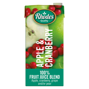 Rhodes Apple & Cranberry 100% Fruit Juice Box 1L