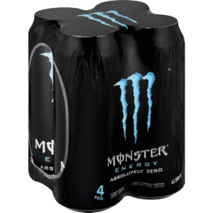 Monster Absolutely Zero Energy Drink Cans 4 x 500ml