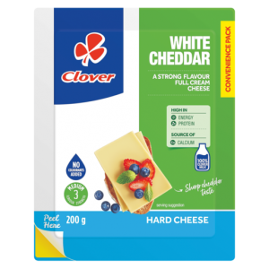 Clover White Cheddar Hard Cheese Pack 200g