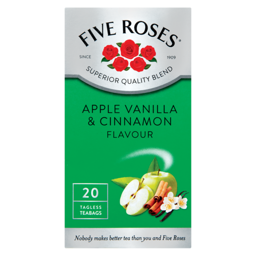 Five Roses Apple Vanilla & Cinnamon Flavoured Teabags 20 Pack