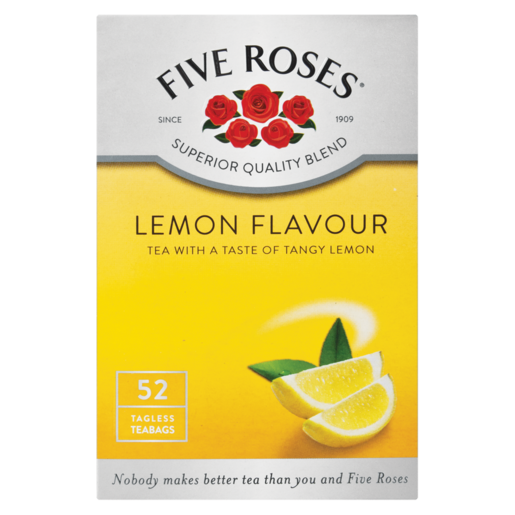 Five Roses Lemon Flavoured Tagless Teabags 52 Pack