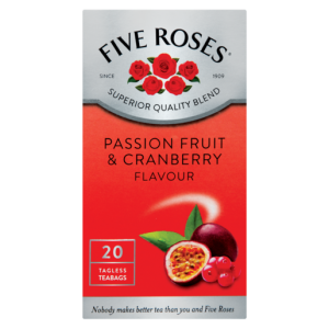 Five Roses Passion Fruit & Cranberry Flavoured Teabags 20 Pack