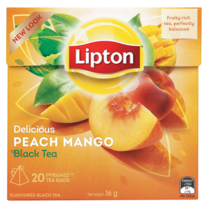 Lipton Peach Mango Flavoured Black Pyramid Teabags 20 Pack