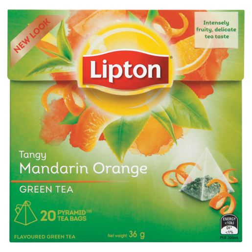 Lipton Tangy Mandarin Orange Flavoured Green Tea 20 Pack