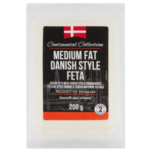 Continental Collection Medium Fat Danish Style Feta Cheese Pack 200g