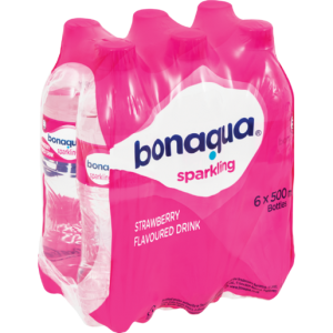 Bonaqua Sparkling Strawberry Flavoured Water Bottles 6 x 500ml