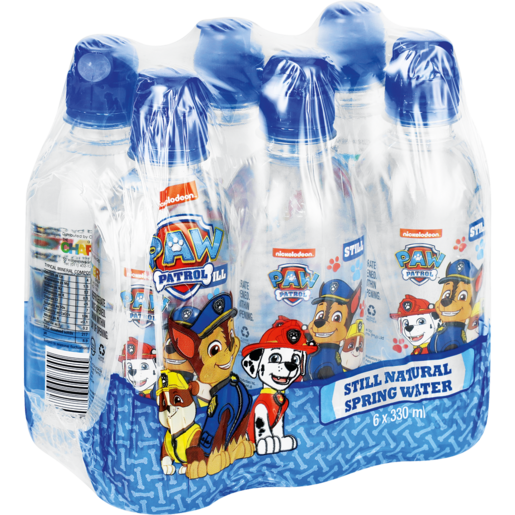 Paw Patrol Natural Stiil Spring Water Bottles 6 x 330ml