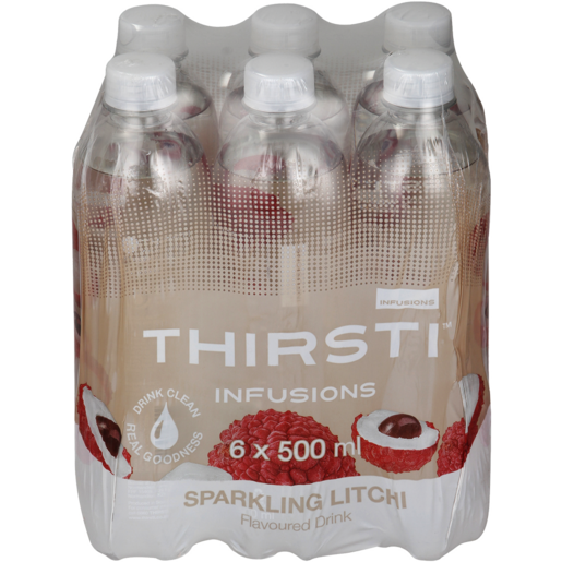 Thirsti Infusions Sparkling Litchi Flavoured Drink 6 x 500ml