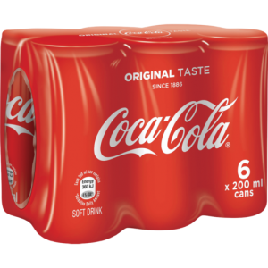 Coca-Cola Original Soft Drink Cans 6 x 200ml