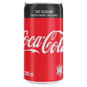 Coca-Cola Zero No Sugar Soft Drink Can 200ml