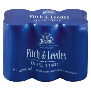 Fitch & Leedes Blue Tonic Sparkling Flavoured Drink Cans 6 x 200ml