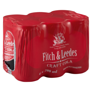 Fitch & Leedes Craft Cola Sparkling Flavoured Drink Cans 6 x 200ml