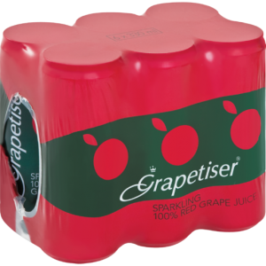 Grapetiser Sparkling Red Grape Juice Cans 6 x 330ml