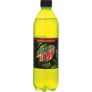 Mountain Dew Lemon & Lime Flavoured Soft Drink Bottle 600ml