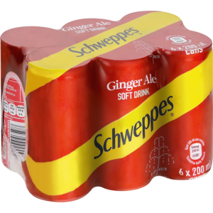 Schweppes Ginger Ale Soft Drink Cans 6 x 200ml