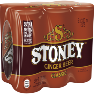 Stoney Ginger Beer Classic Soft Drink Cans 6 x 300ml