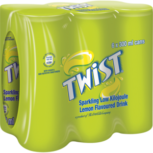 Twist Lemon Flavoured Soft Drink Cans 6 x 300ml