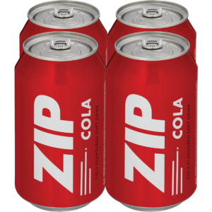 Zip Cola Regular Soft Drink Cans 4 x 330ml