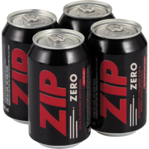 Zip Cola Zero Soft Drink Cans 4 x 330ml