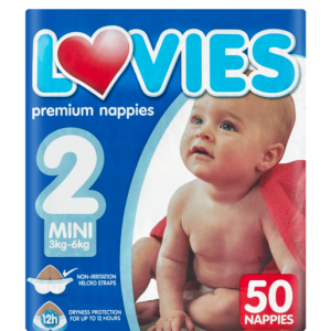 Lovies Premium Size 2 Mini Disposable Nappies 50 Pack