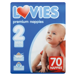 Lovies No. 2 Jumbo Mini 3-6kg Nappies 70 Pack