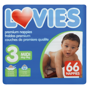 Lovies No. 3 Jumbo Midi 4-9kg Nappies 56 Pack