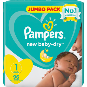 Pampers Jumbo Pack Size 1 Diapers 96 Pack