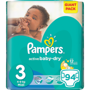 Pampers 4-9kg Active Midi Diapers 94 Pack