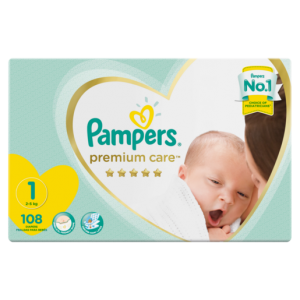 Pampers Premium Care Size 1 Diapers 108 Pack