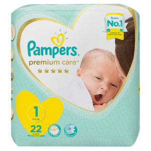 Pampers Premium Care Size 1 Nappies 22 Pack