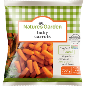 Natures Garden Frozen Baby Carrots 750g