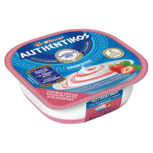 Clover Authentikos Greek Style Double Cream Yoghurt With Strawberry 100g