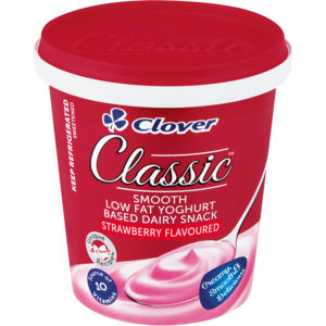 Clover Classic Smooth Strawberry Low Fat Yoghurt Based Dairy Snack 1kg