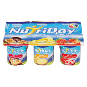 Nutriday Low Fat Granadilla/Banana/Strawberry Fruit Yoghurt 6 x 100g