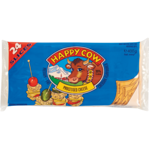 Happy Cow Cheddar Cheese Slices Pack 400g