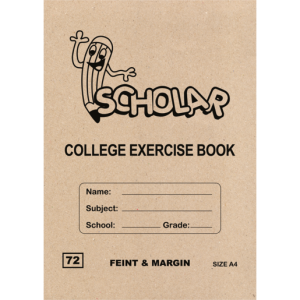 Scholar A4 Feint & Margin College Exercise Book 72 Page