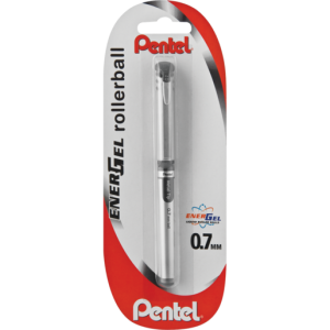 Pentel Black Metal Rollerball Pen 0.7