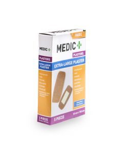 Medic Plaster Fabric 50x100mm Xlrg 5's