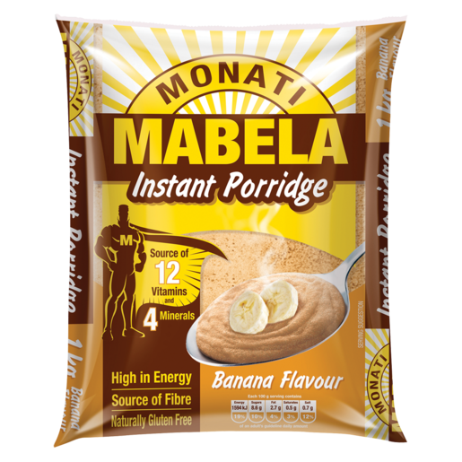 Monati Mabela Banana Flavoured Instant Porridge 1kg