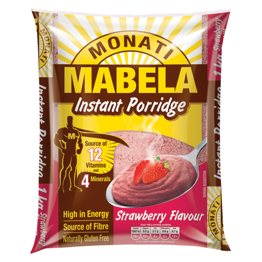 Monati Mabela Strawberry Flavoured Instant Porridge 1kg